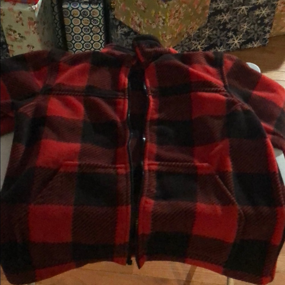 Fission boy black and red plaid sweater